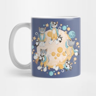 Cats, pandas and unicorns // yellow and teal Mug